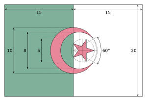 Dimension et construction du drapeau algérien